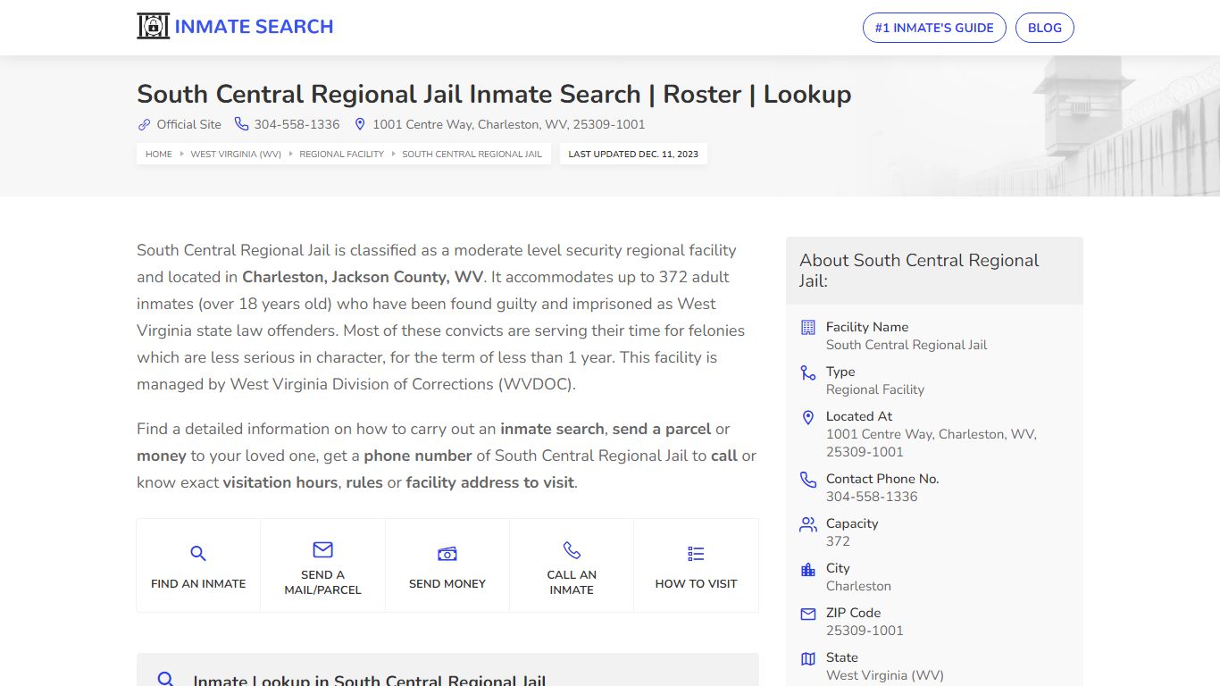 South Central Regional Jail Inmate Search | Roster | Lookup